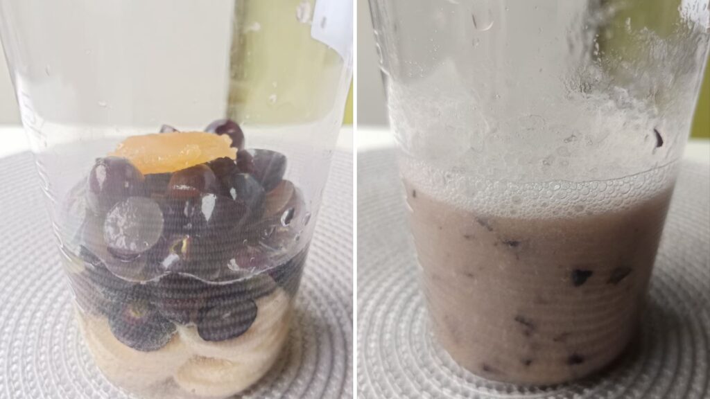 mixage-smoothie-raisin-banane