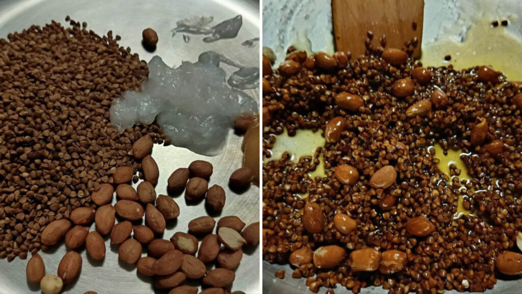 cuisson-granola-coco-sarrasin-cacahuete