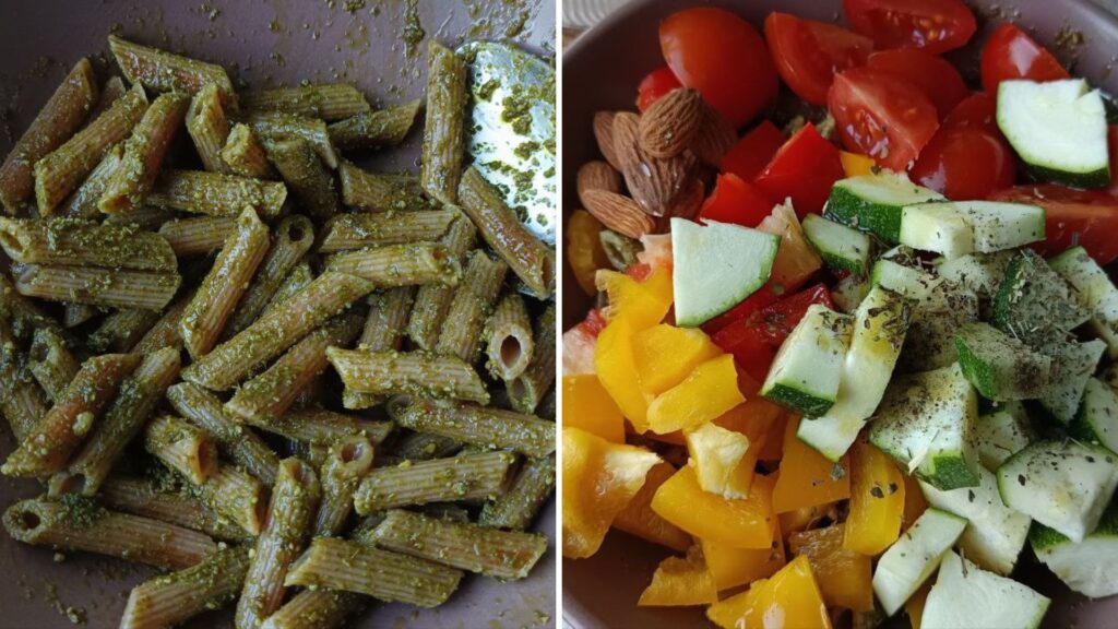 assemblage-salade-pates-pesto-legumes
