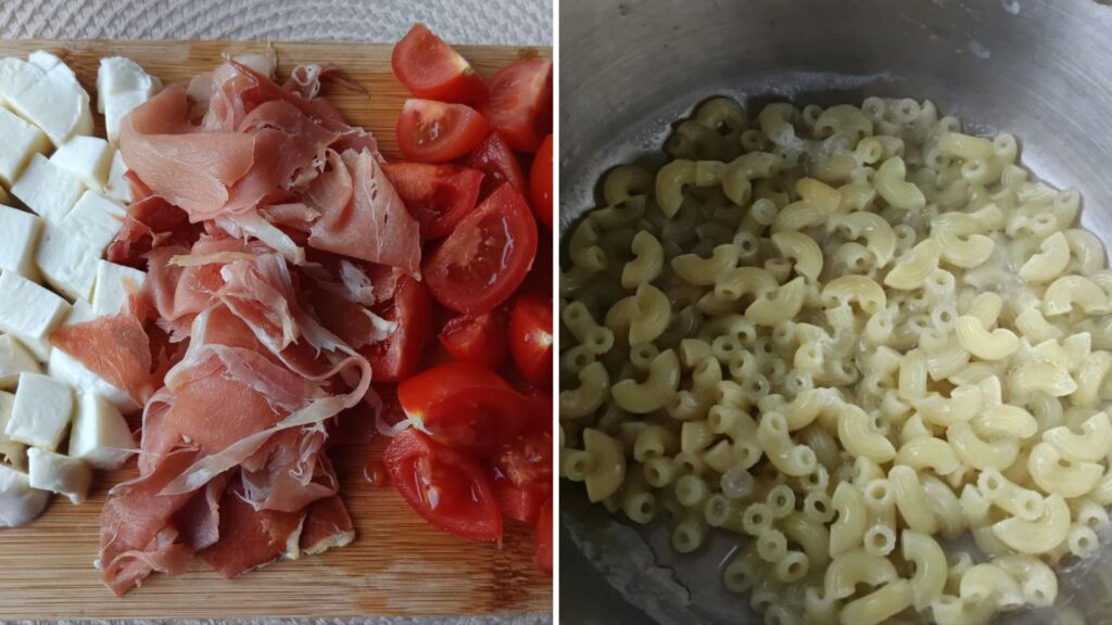 preparation-des-ingredients-salade-de-pates-italienne-pesto